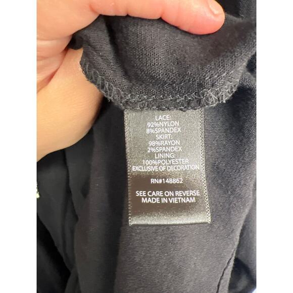 Torrid Midi Rayon Slub Lace Trim Dress Size 00 - Picture 9 of 12